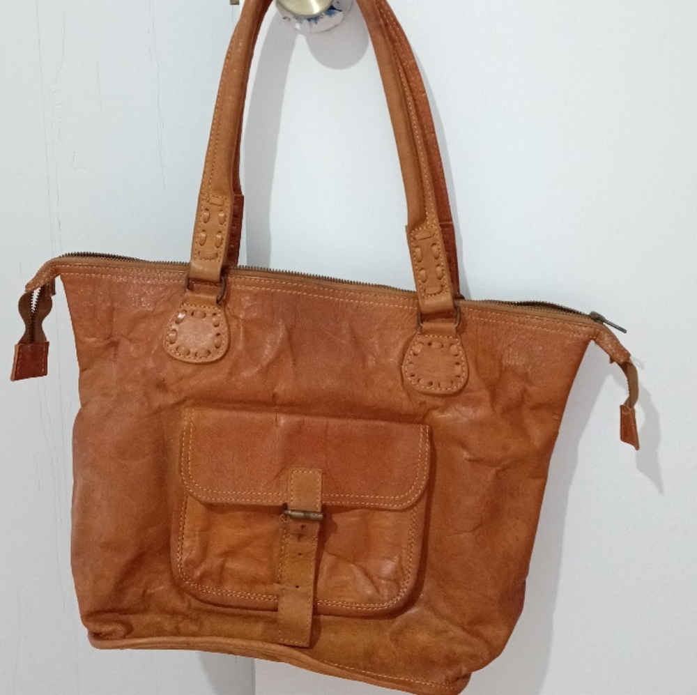 Rustic (Genuine) Leather Noonday Collection Tote